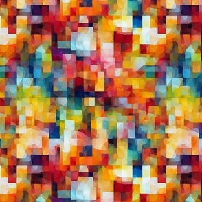 geometric watercolor squares