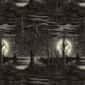 gustave dore trees moon