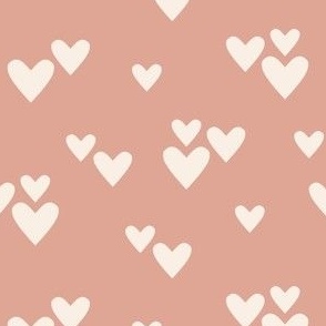 2" Heart Clusters on Blush Pink