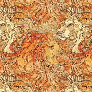 lautrec lions with flowing manes
