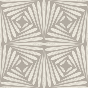 scallop fans ogee _ cloudy silver taupe _ creamy white _ art deco geometric