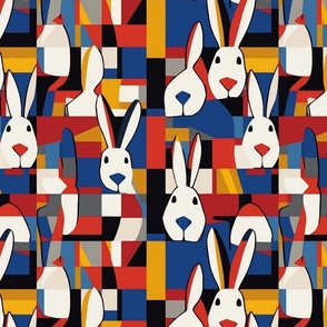 mondrian abstract rabbits 