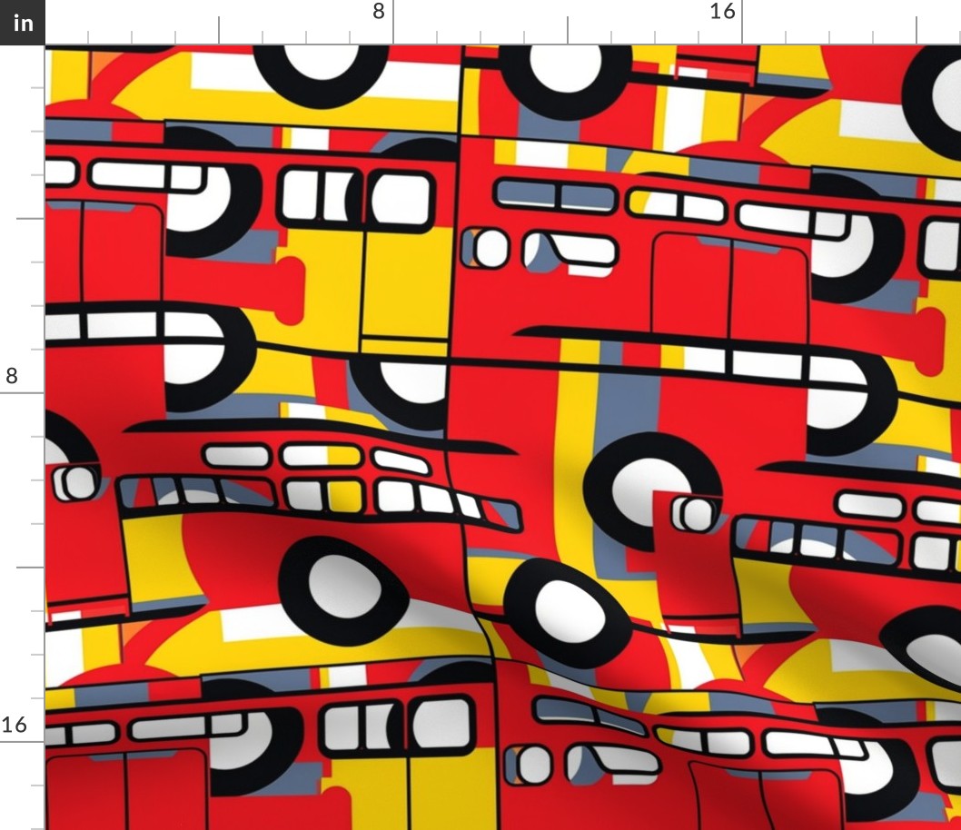 mondrian red bus