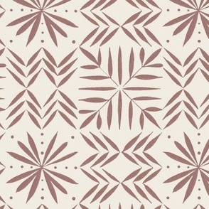 southwest geometric _ copper rose pink_ creamy white 02 _ hand drawn artistic snowflake 