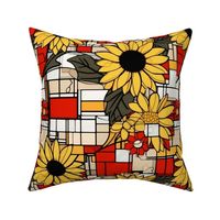 mondrian sunflower geometric garden