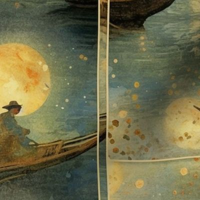 monet boat and moon