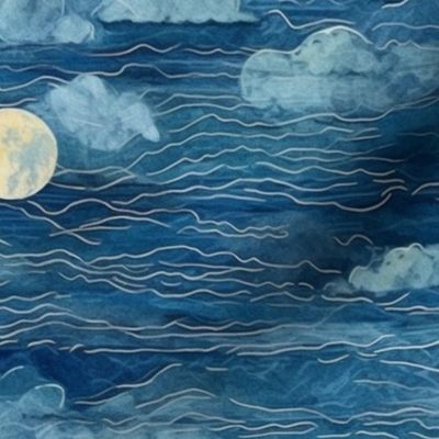 monet clouds and moon