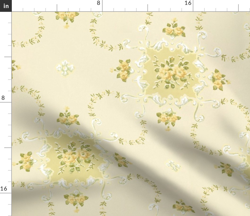 yellow roses ceiling paper 