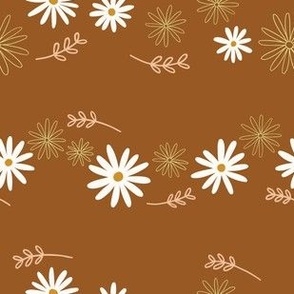 Daisy Chain Retro, Golden Brown, Peach, and Lime