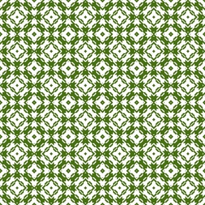 Dark Green Funky Houndstooth / Extra Small
