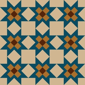 Star Crossed checkerboard - Brown Gold