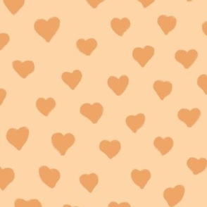 Small solid orange terracotta hearts 24x16in repeat