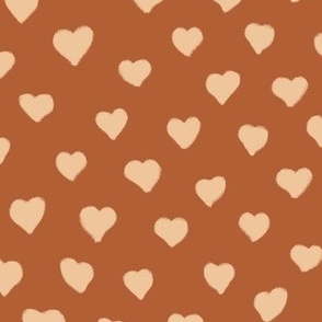 Small solid terracotta hearts 24x16in repeat