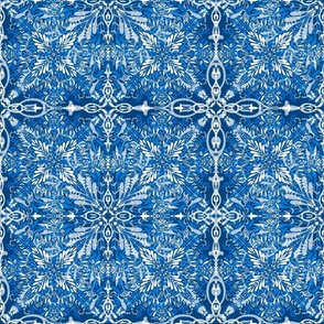 Blue and White filigree tile (large)