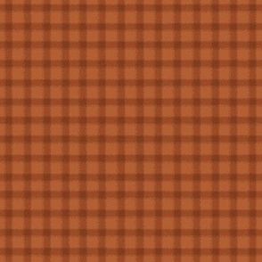 Small dark terracotta gingham plaid 24x16in repeat