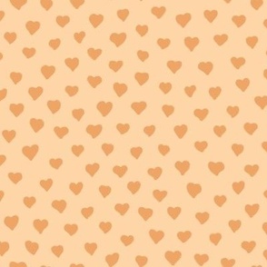 Tiny solid orange terracotta hearts 12x8in repeat