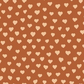 Tiny solid terracotta hearts 12x8in repeat