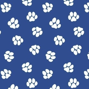 Puppies in the garden-paw prints-blue