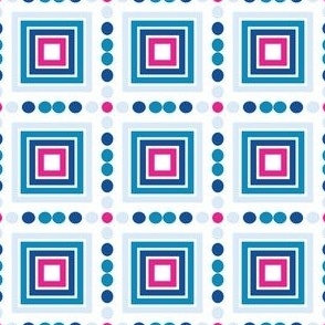Pink and Blue Dotted Squares