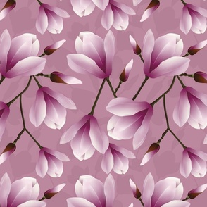 Pink botanicals magnolias - WALLPAPER