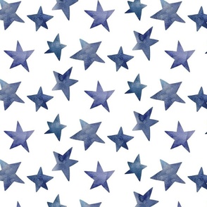 watercolor indigo stars-big scale