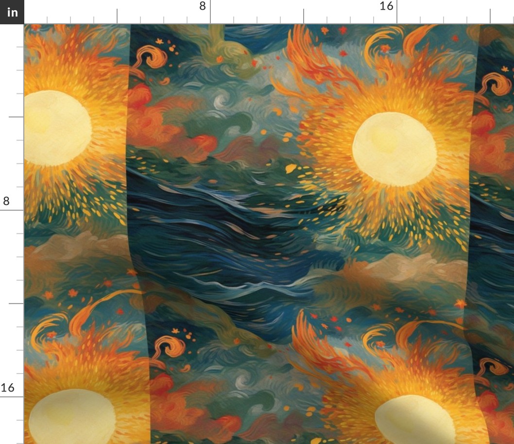monet paints japanese sun and sea