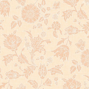 Paola Floral Light Peach Canvas Texture