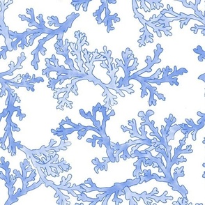 Blue Coral Wallpaper, Coastal Wallpaper, Nautical Wallpaper Roll, Beach House