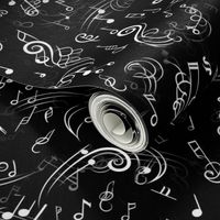 music pattern in black and white