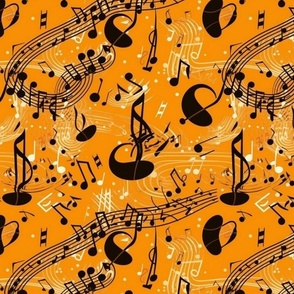 music pattern in gold