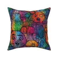 neo expressionism rainbow teddy bear 