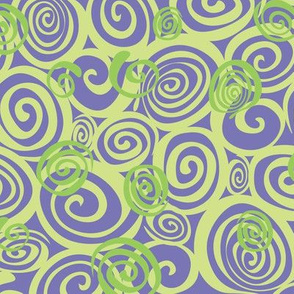 A spiralling fishy tail (purple and green)