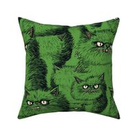 neo expressionism green cat 
