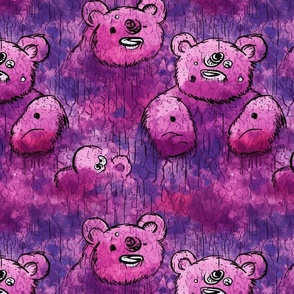 neo expressionism pink and purple bears
