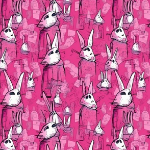neo expressionism pink bunny