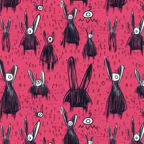 neo expressionism pink bunny 