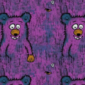 neo expressionism purple and bears 