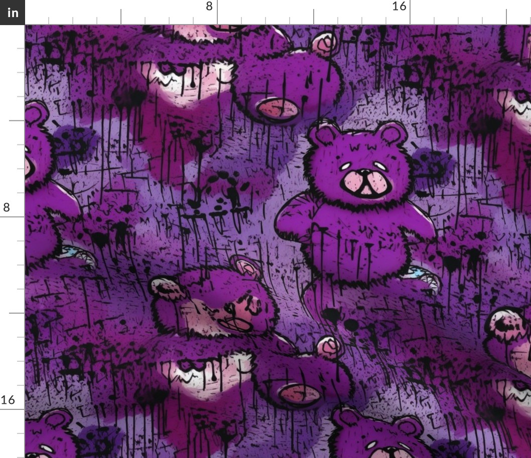 neo expressionism grunge purple bears
