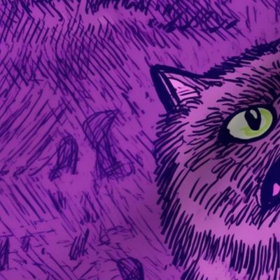 neo expressionism grunge purple cats 