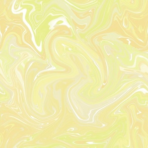 Pastel Yellow Silk Marble - Liquid Paint Pattern