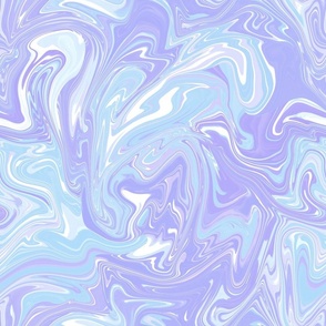 Pastel Purple Blue Silk Marble - Liquid Paint Pattern