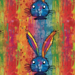 neo expressionism blue rabbit