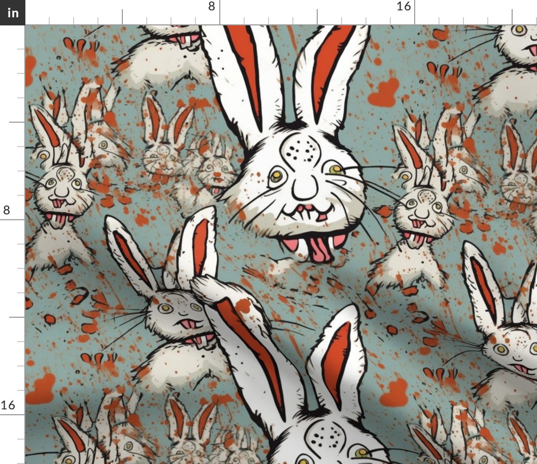 neo expressionism trippy white rabbit 