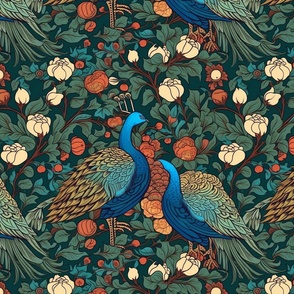 art nouveau peacocks
