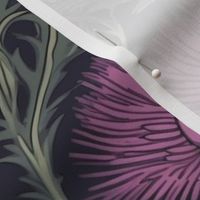 art deco pattern of purple thistles 