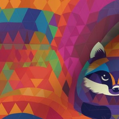 rainbow deco raccoon