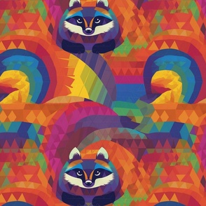 rainbow deco raccoon