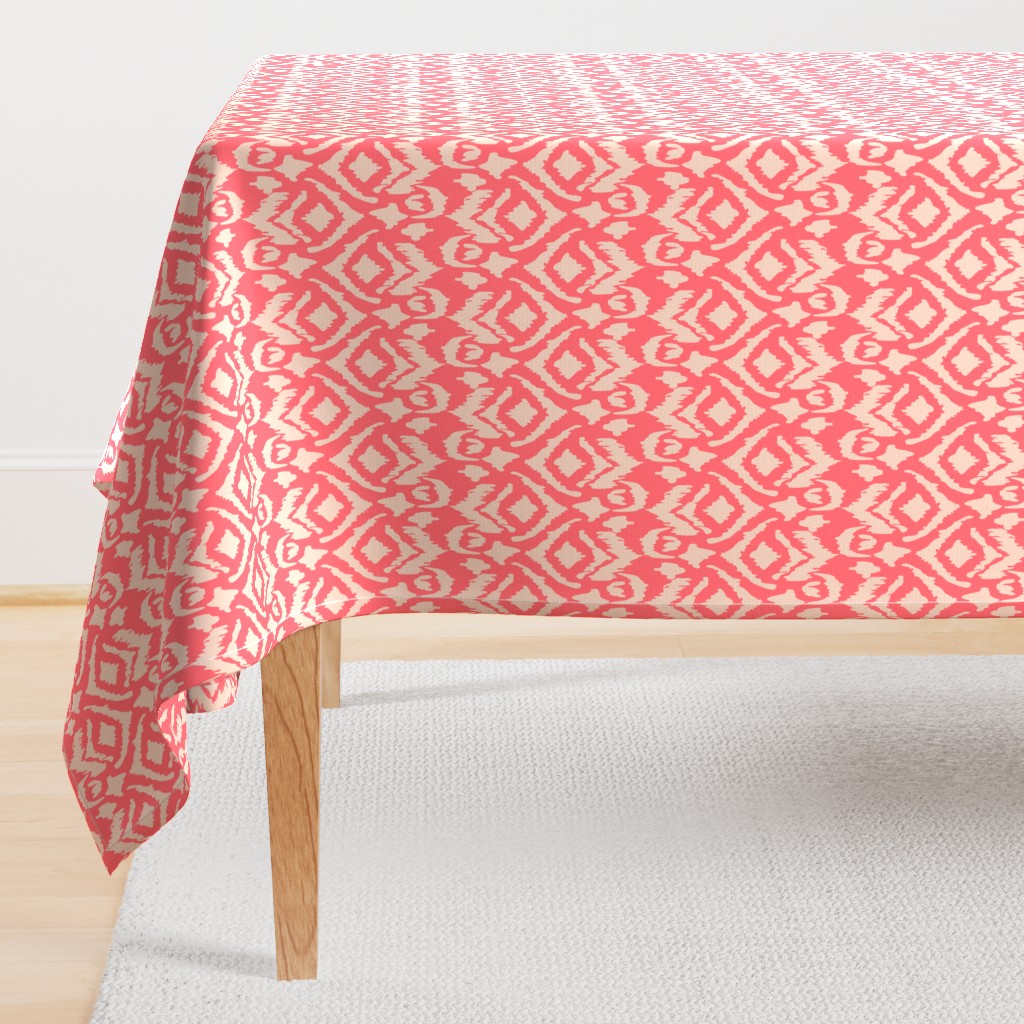 boho ikat in blush and coral by rysunki_malunki