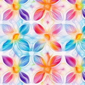 rainbow flower mandala 