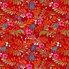 victorian red floral